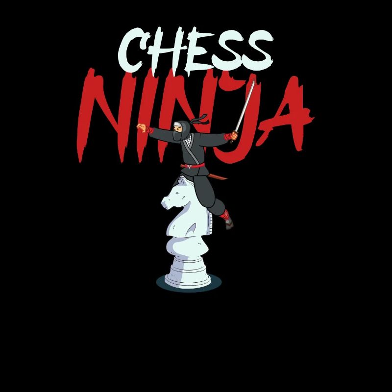 Chess Ninja Funny Board Game Player Fan