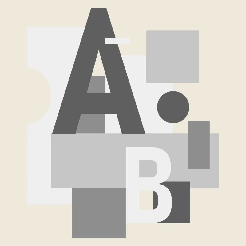 Abstraktes Bild mit Buchstaben A und B
