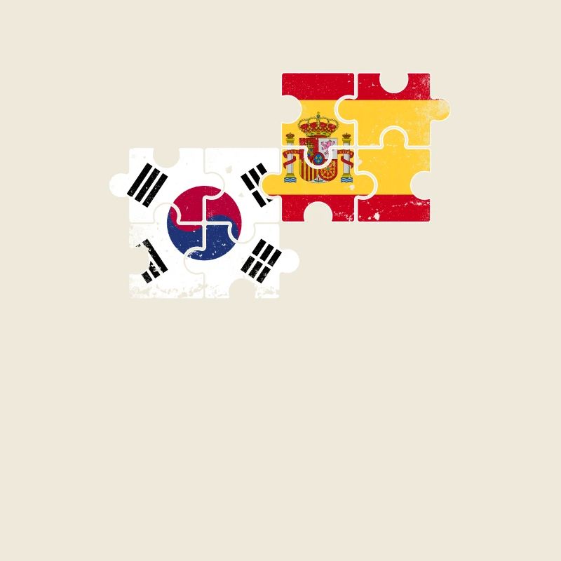 Corée du Sud Espagne Vintage drapeau sud-coréen