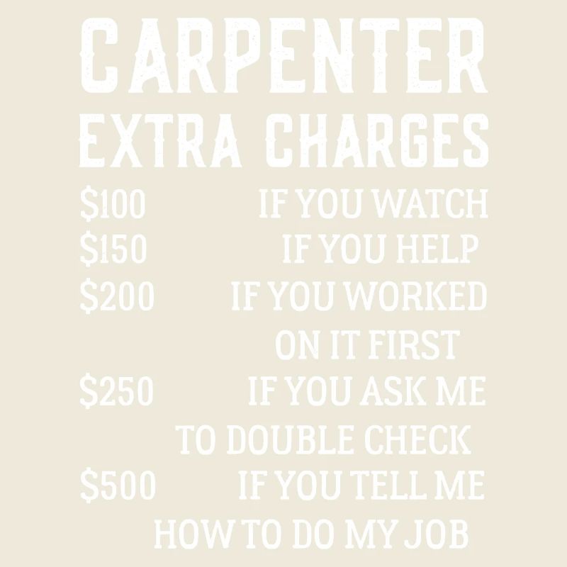 Carpenter Extra Charges Lustiges Tischlerhemd