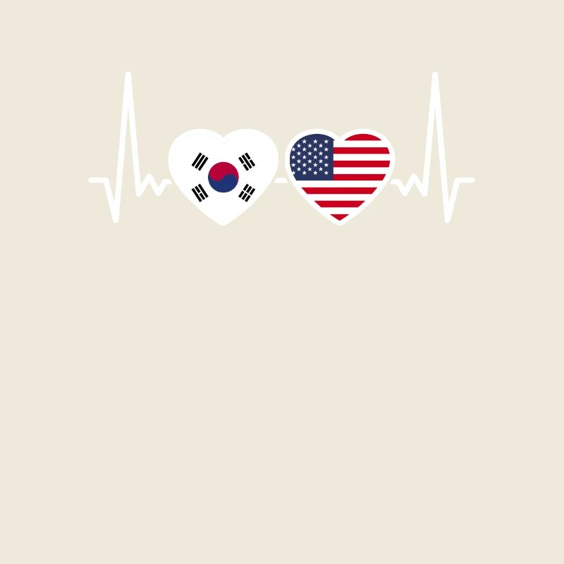 Corée du Sud, Etats-Unis, Heartbeat, Drapeau, Américain, Coréen