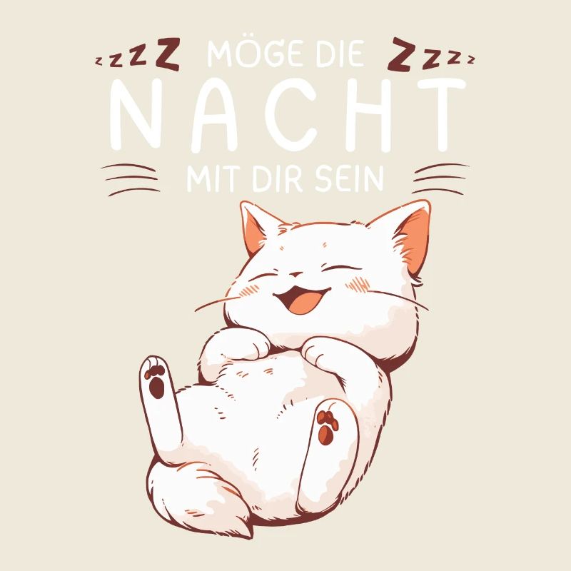 Möge die Nacht mit dir sein - Schlafshirt Katze