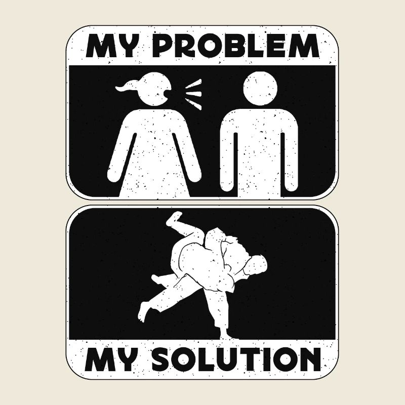 Judo Fighter Mon Problème Ma Solution Pictogramme Papa