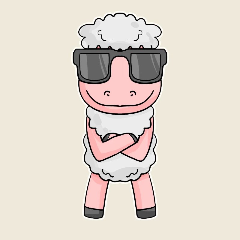 Schaf mit Brille