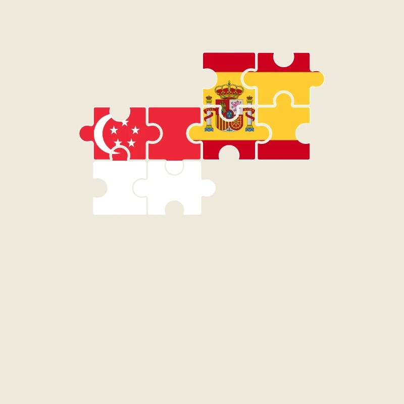 Singapour Espagne Drapeau Espagnol Singapourien