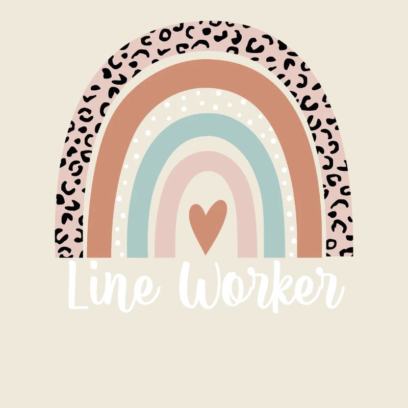 Line Worker Rainbow Leopard Funny Line Worker