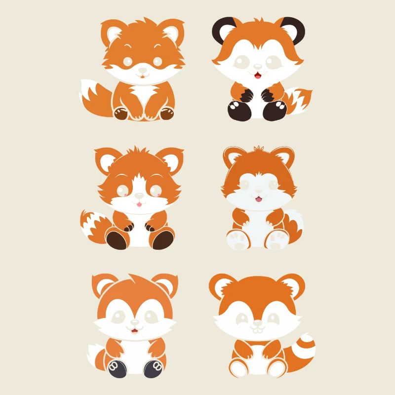 Renard amour Petit panda roux