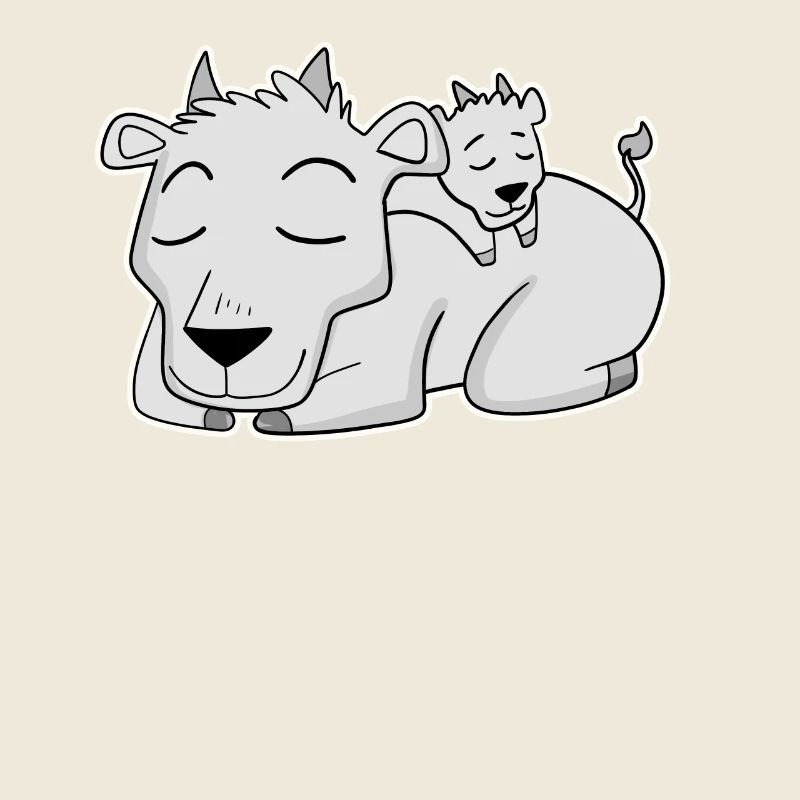 Famille de chèvres - Chèvre avec bébé