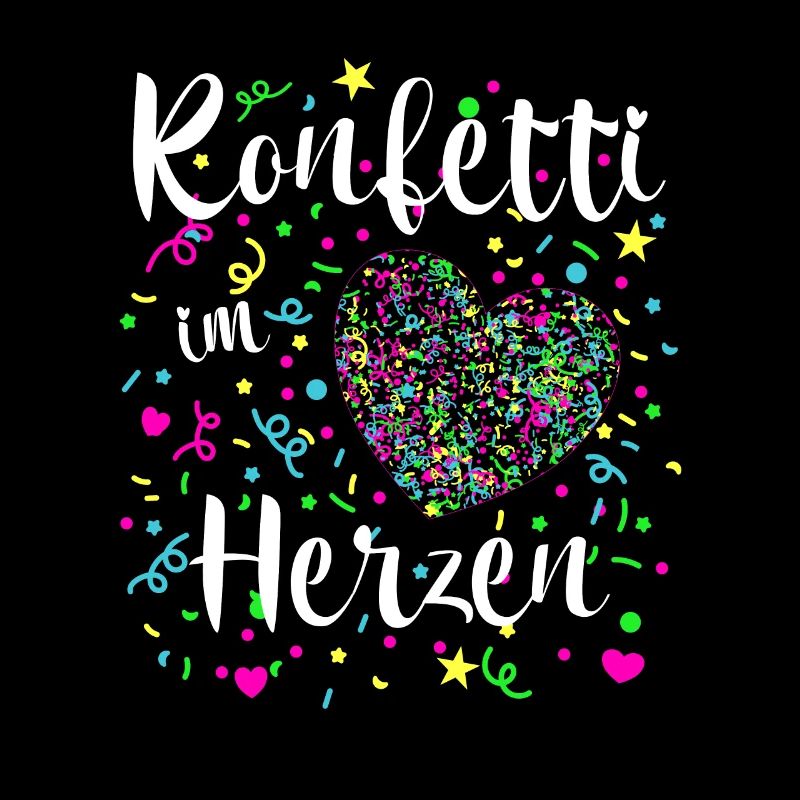 Konfetti im Herzen für Karneval oder Fasching