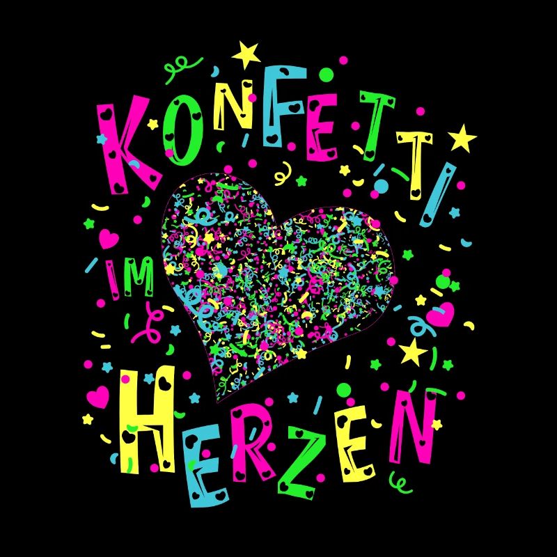 Konfetti im Herzen für Karneval oder Fasching