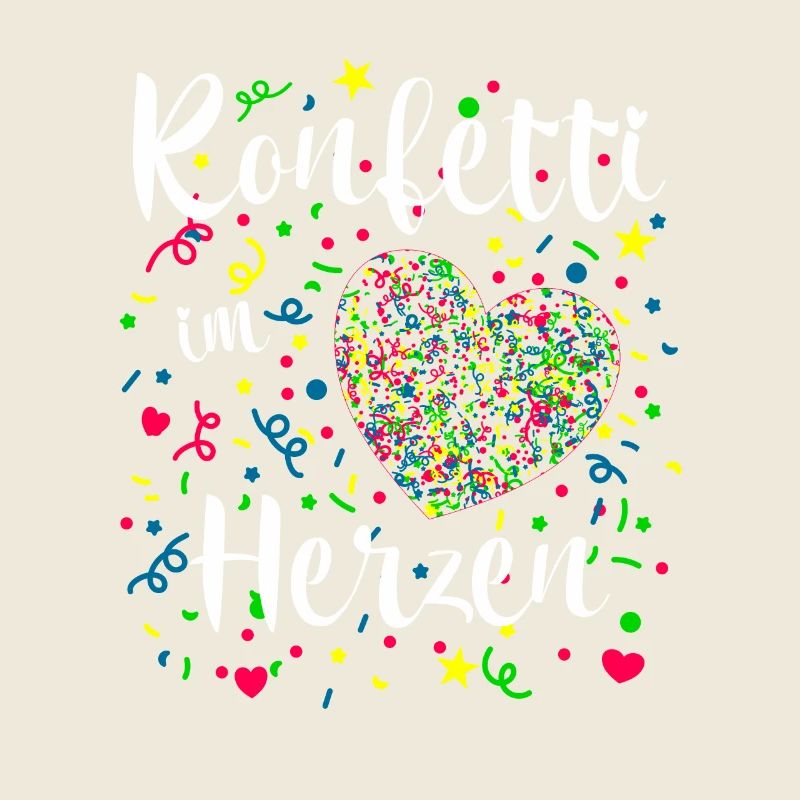 Konfetti im Herzen für Karneval oder Fasching