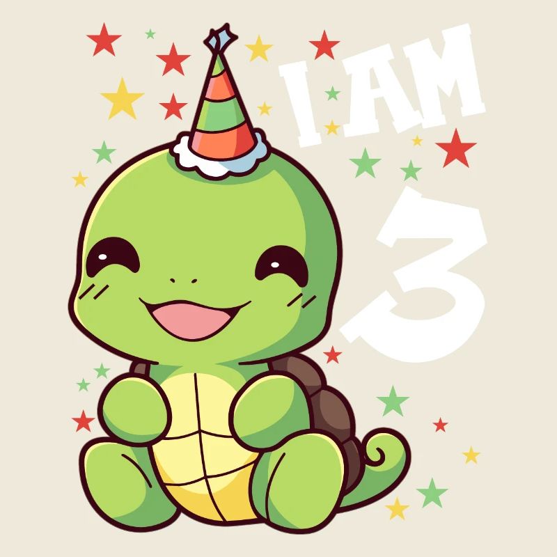 Ich bin 3 Schildkröten Schildkröte 3. Geburtstag