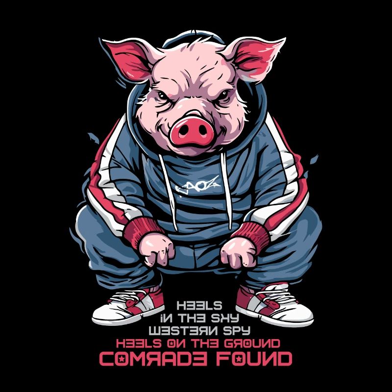 Westen Spion oder Genosse, slawisch Gopnik Schwein