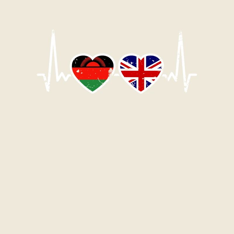Malawi UK Herzschlag Flagge Britisch Malawier