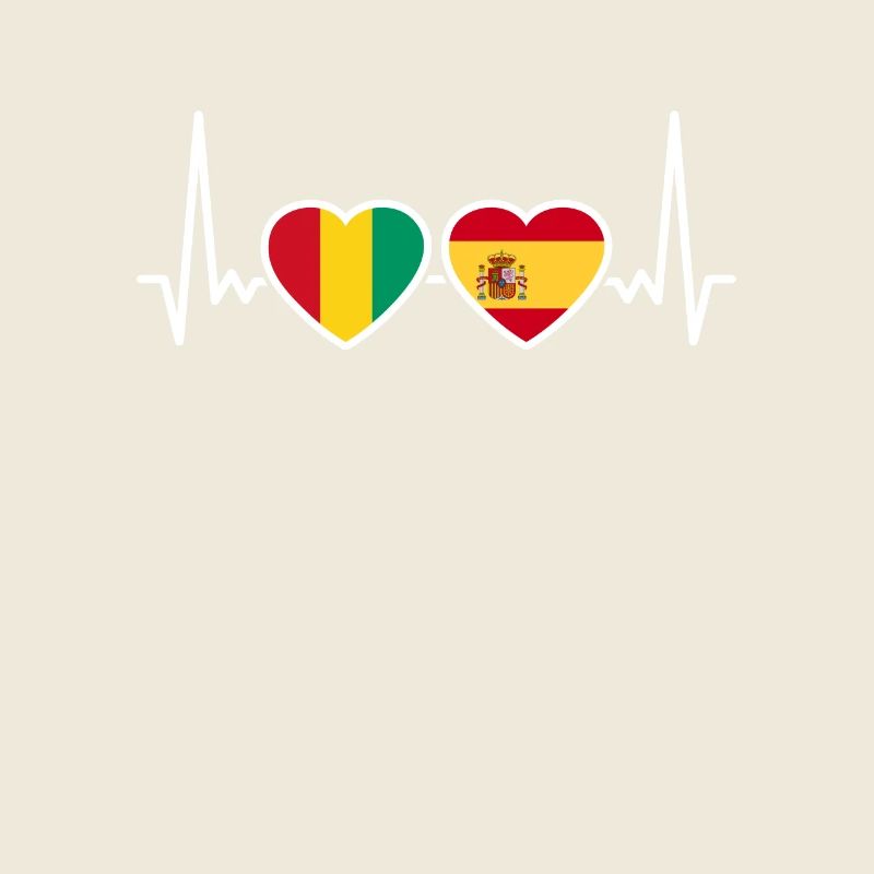 Guinea Spanien Herzschlag Flagge Spanisch Guineer