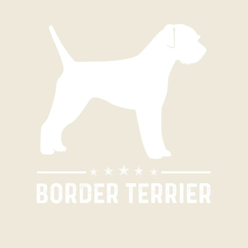 Border Terrier Dog White Silhouette