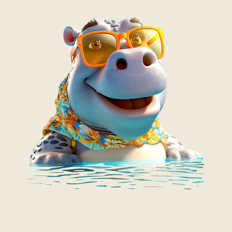 Nilpferd Flusspferd Papa Hippopotamus Cooles Hippo