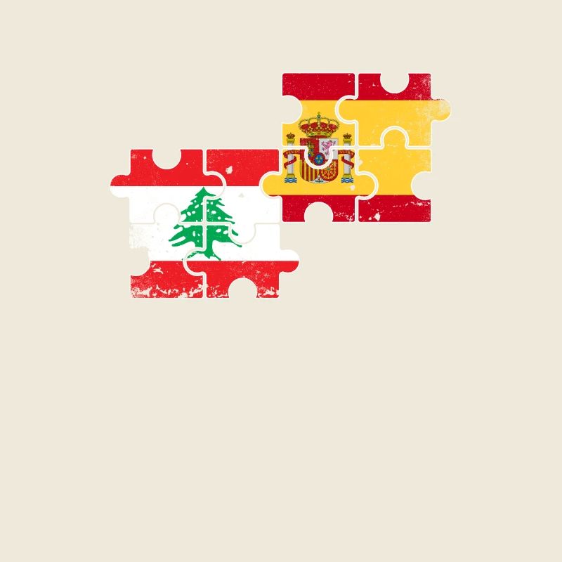 Liban Espagne Vintage drapeau espagnol libanais