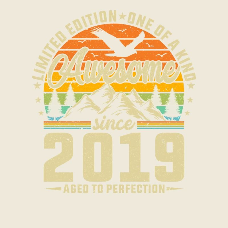 Design rétro créatif de célébration d’anniversaire 2019