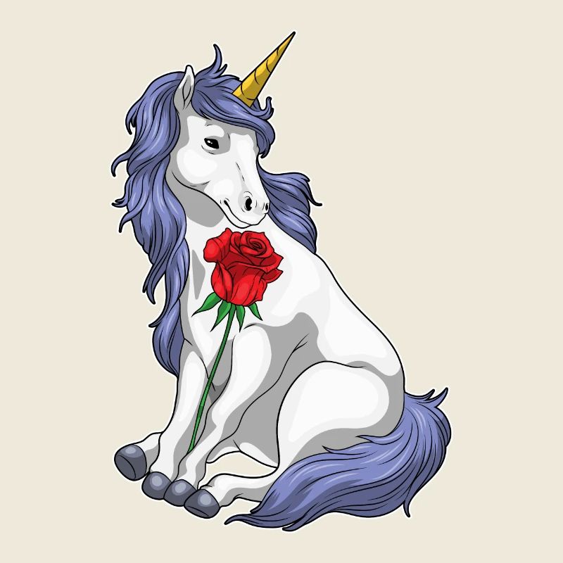 Licorne Rose Fleurs
