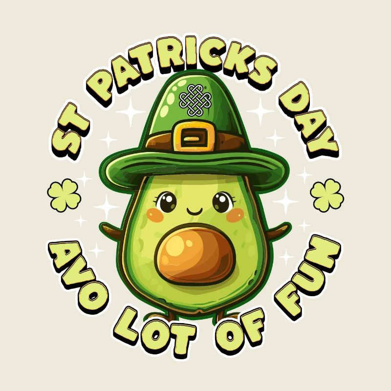 Glückliches Avocado: St. Patricks Feiertagsdesign