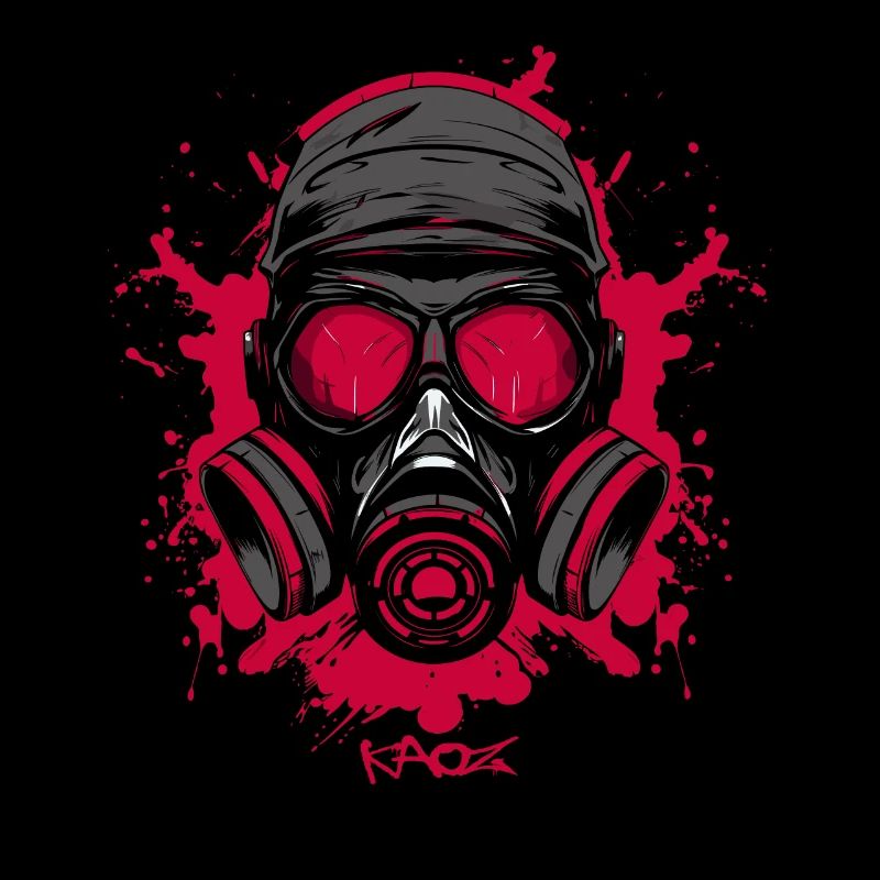 Masque à gaz rouge