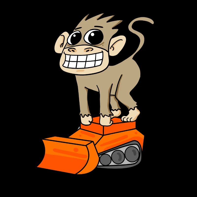 Affe Bagger Baggerfahrer Motiv