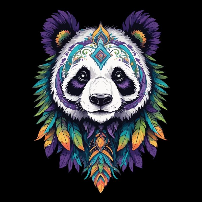 Panda Bear Mandala Dream Catcher Design