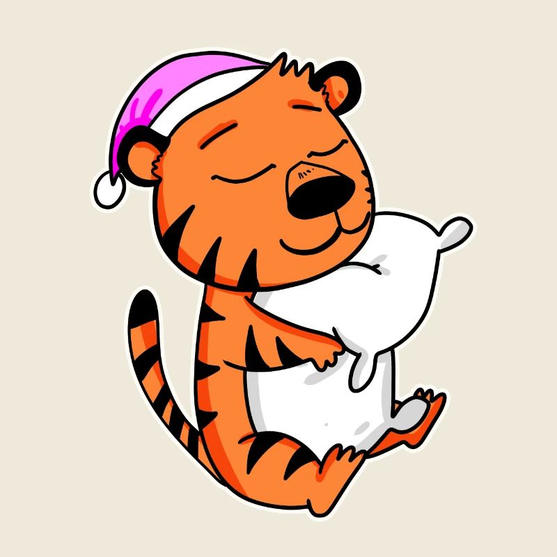Tiger Müde Ausschlafen Schlafen Mädchen
