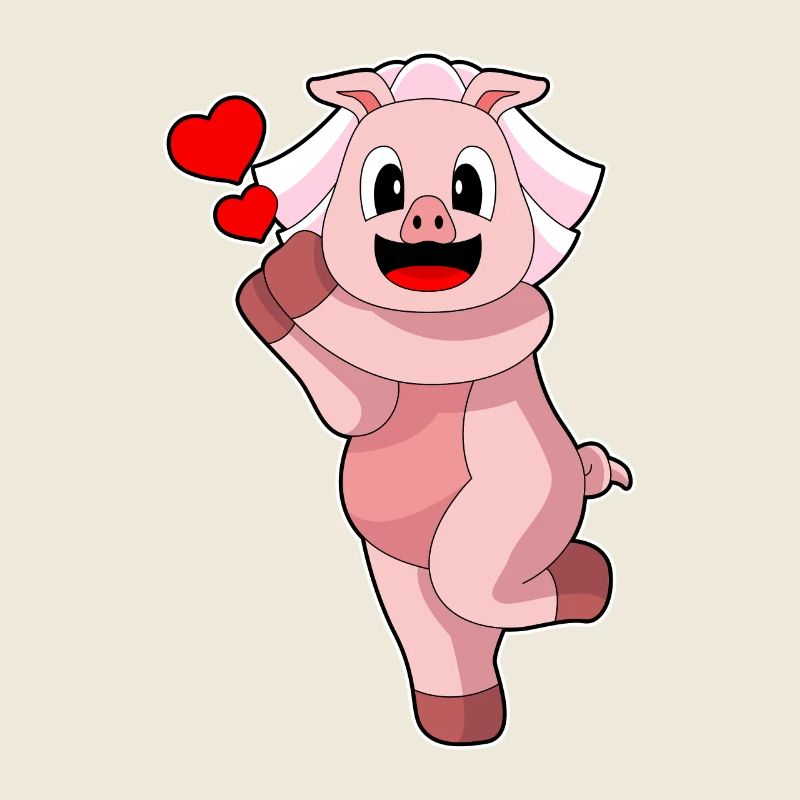 Schwein Braut Herz Hochzeit