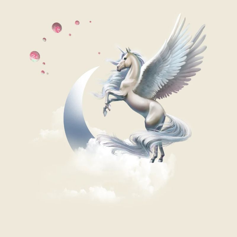 Einhorn oder Pegasus Fliegendes Pferd