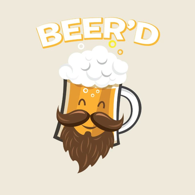 Beer_D T-Shirt - Lustiger Bart Schnurrbart Bierglas
