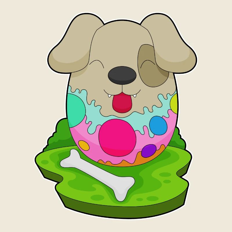 Hund Ostern Osterei