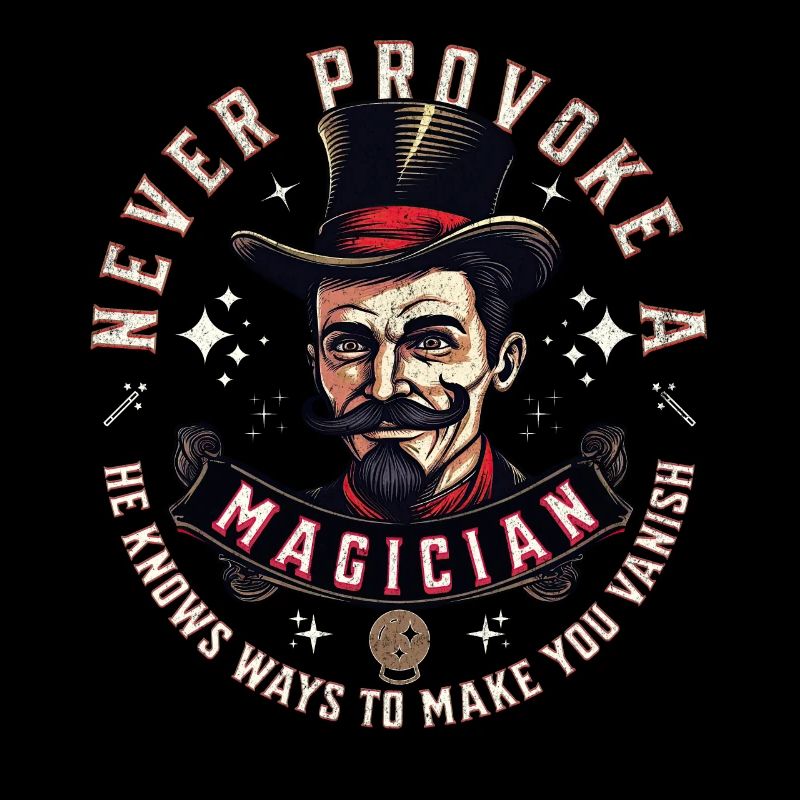 Never provoke a magician - lustiger cooler Spruch
