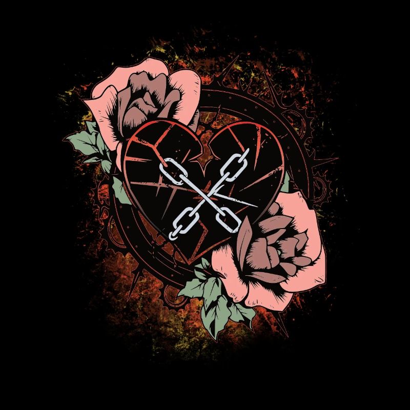 Tattoo Broken Heart with Thorns and Roses