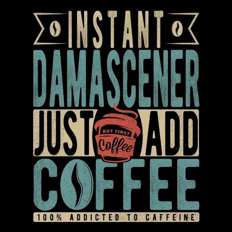 Instant-Damascener Fügen Sie einfach Kaffee hinzu