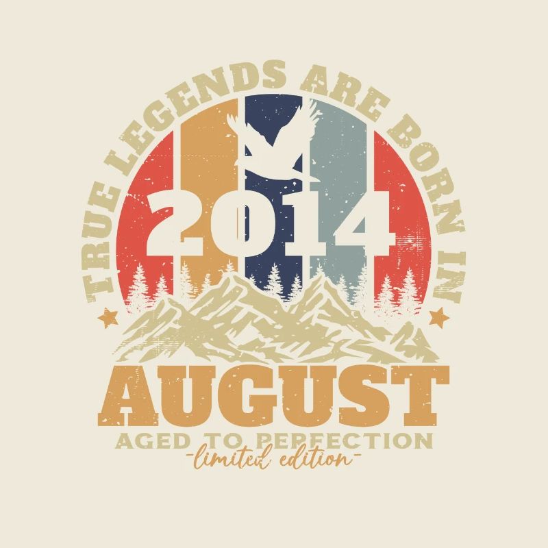August 2014 Vintage Retro Birthday Gift