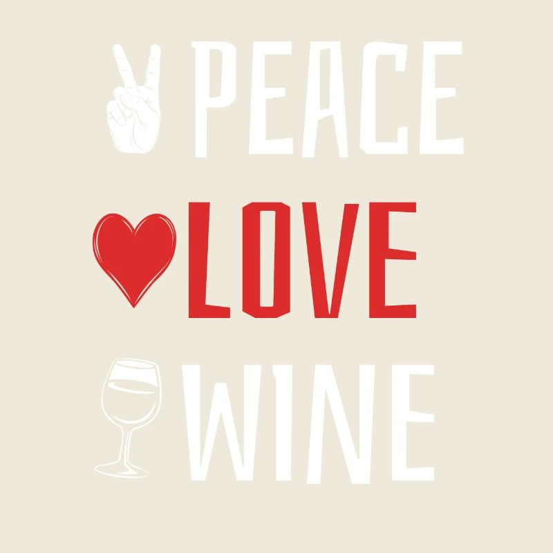 Peace Love Wein - Herz