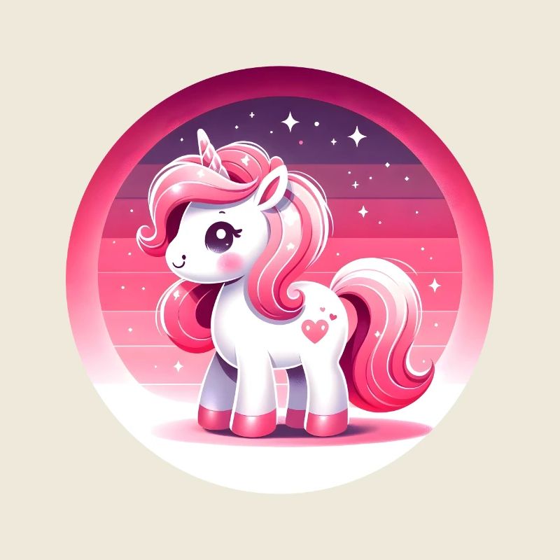 Einhorn in rosa Comicstyle