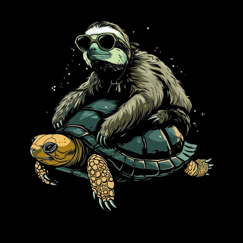 Sloth Turtle Funny Gift
