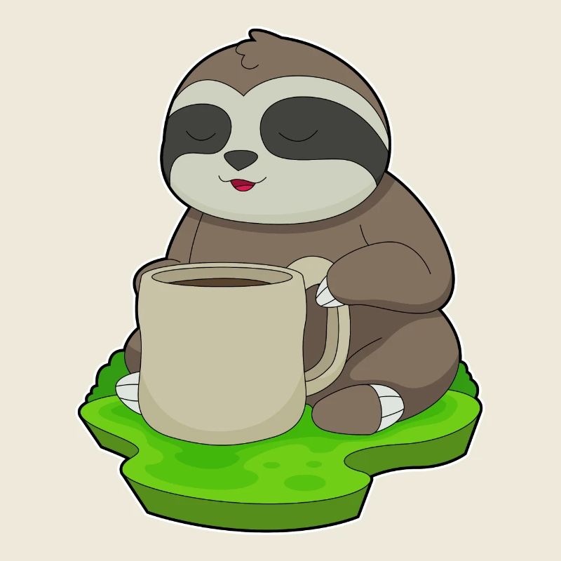 Faultier Tasse Kaffee