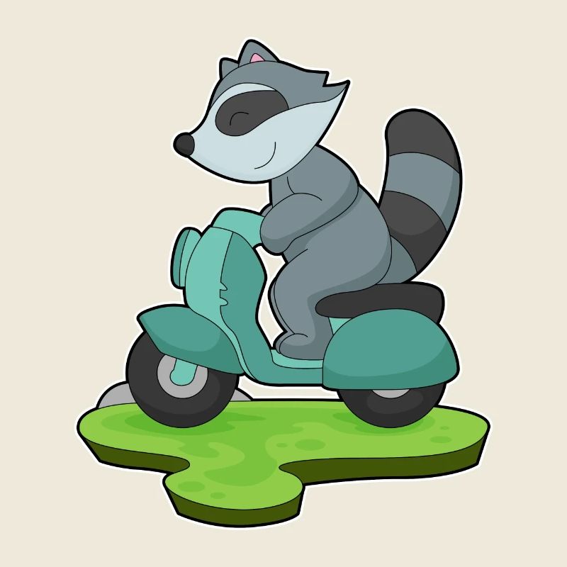 Waschbär Motorroller