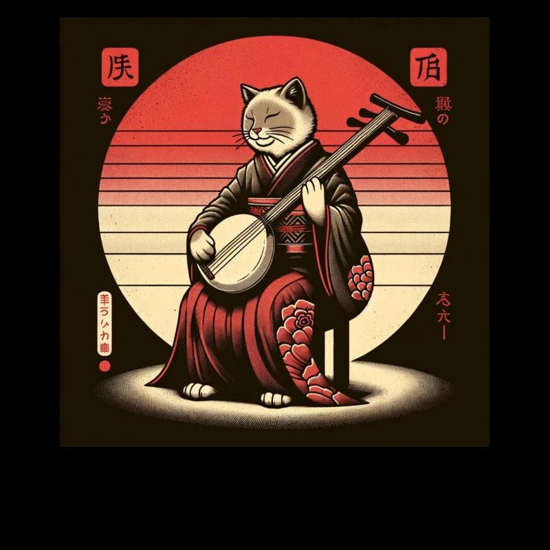 Sunset Musician Papyrus Scroll Japanese