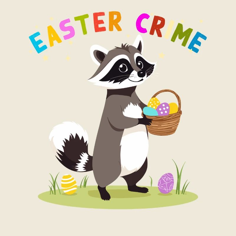 Funny Raccoon Costume Cute Easter Eggs
