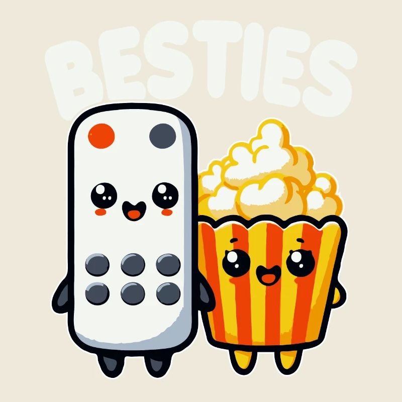 Popcorn Et Télécommande Besties Film Drôle