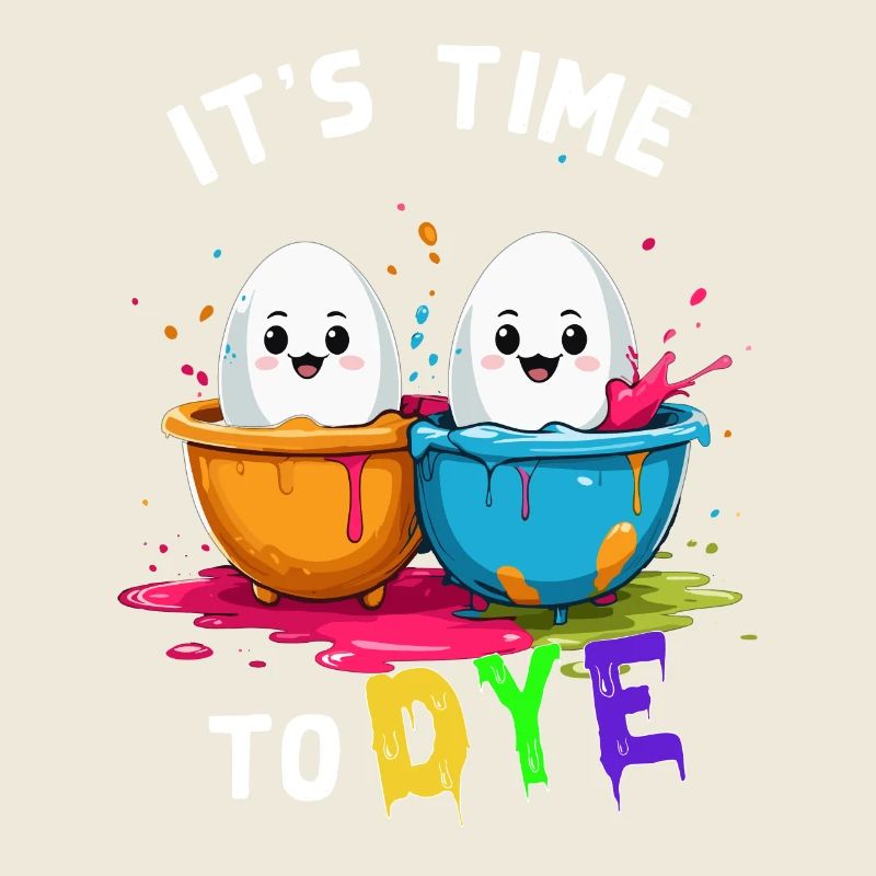 Funny Eggs Dyeing Colors for Easter Artist