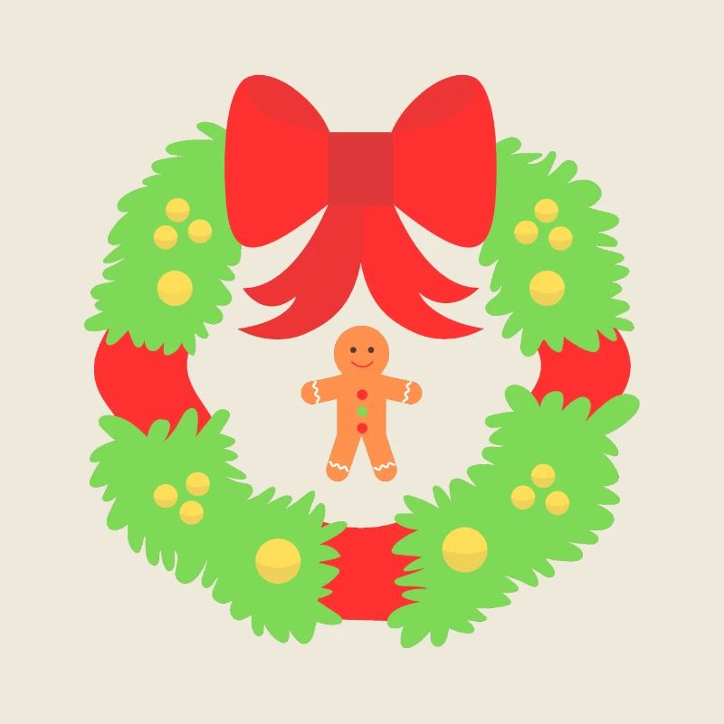 Christmas Wreath of Gingerbread Joy