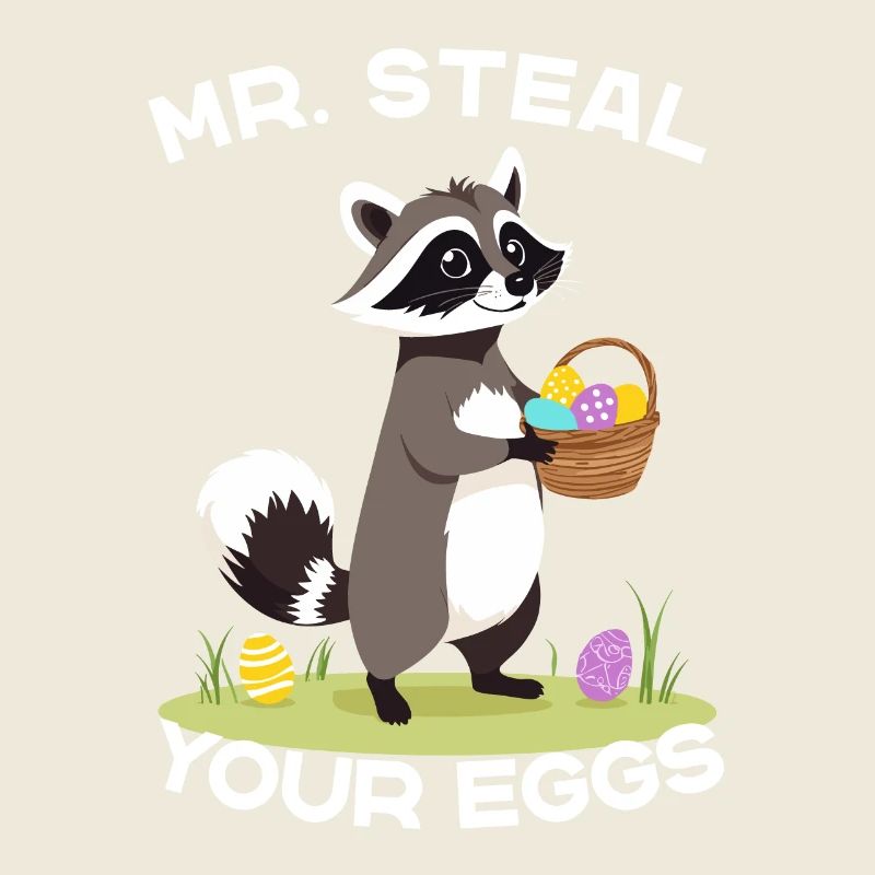 Lustiger Eier Dieb Waschbär Osterhasen Design