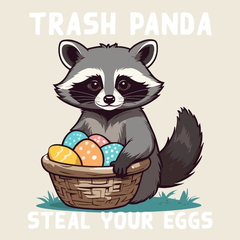 Funny raccoon Easter bunny Easter saying