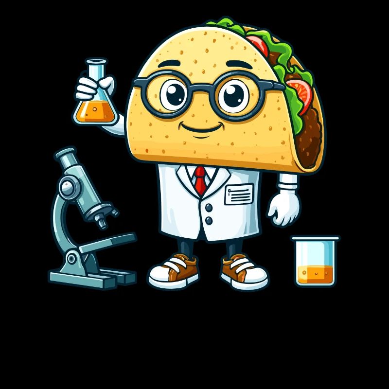 Funny Taco Scientist With Microscope